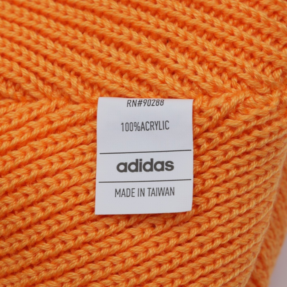 Adidas Originals Men's Embroidered Logo Terrace Ribbed Beanie Orange One Size - Picture 8 of 8